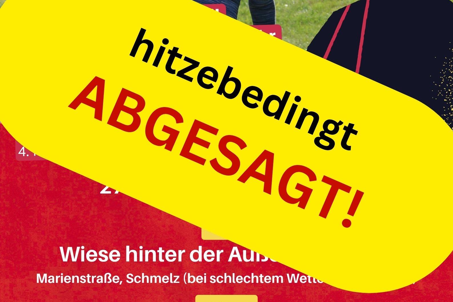 1. Außener Sacklochmeisterschaft hitzebedingt ABGESAGT!