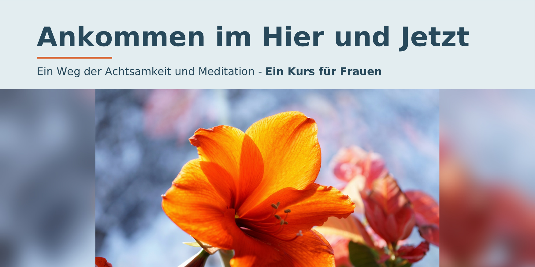 Einladung zu einem Achtsamkeitskurs für Frauen