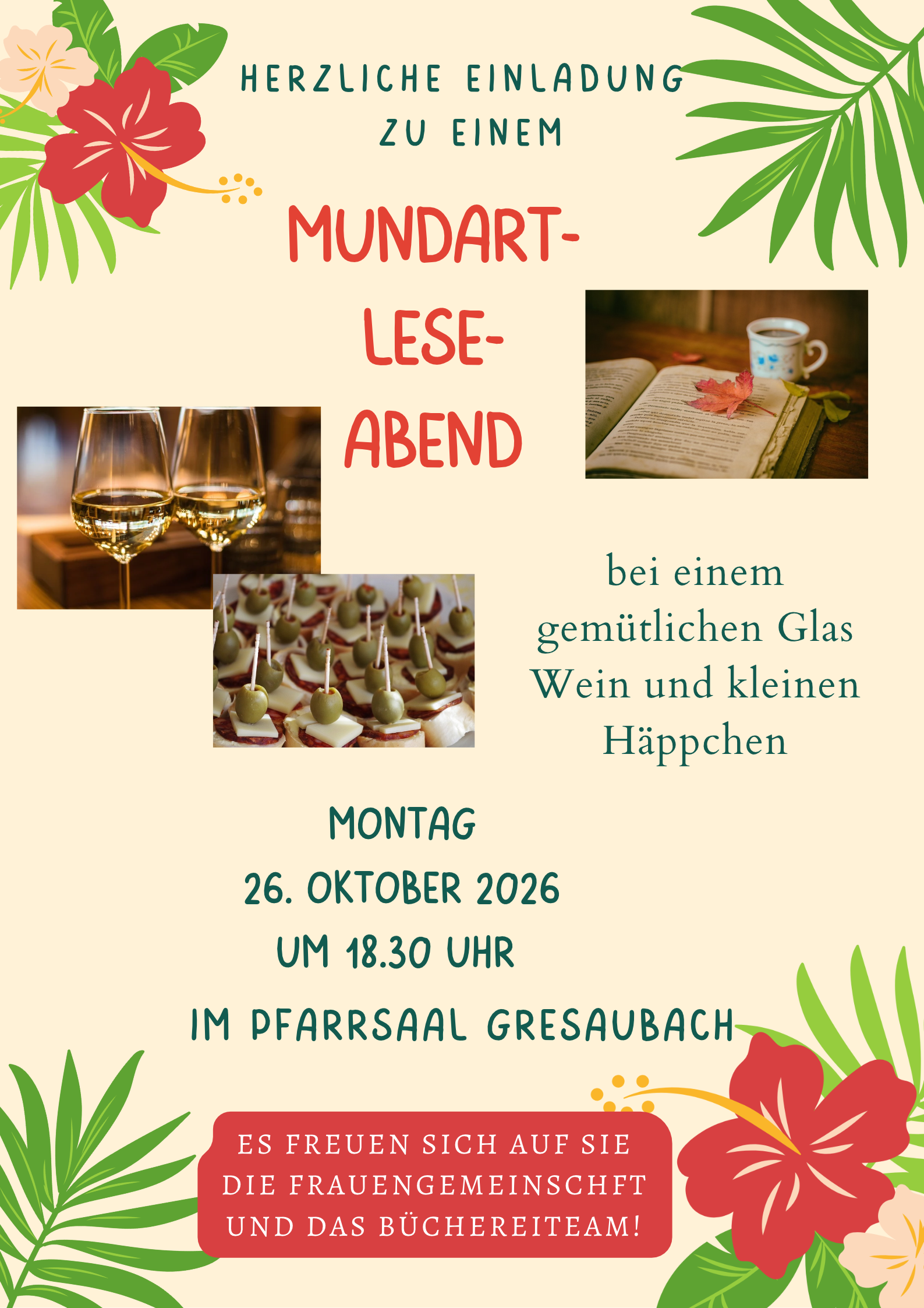Die Frauengemeinschaft und das Team der Bücherei laden ein