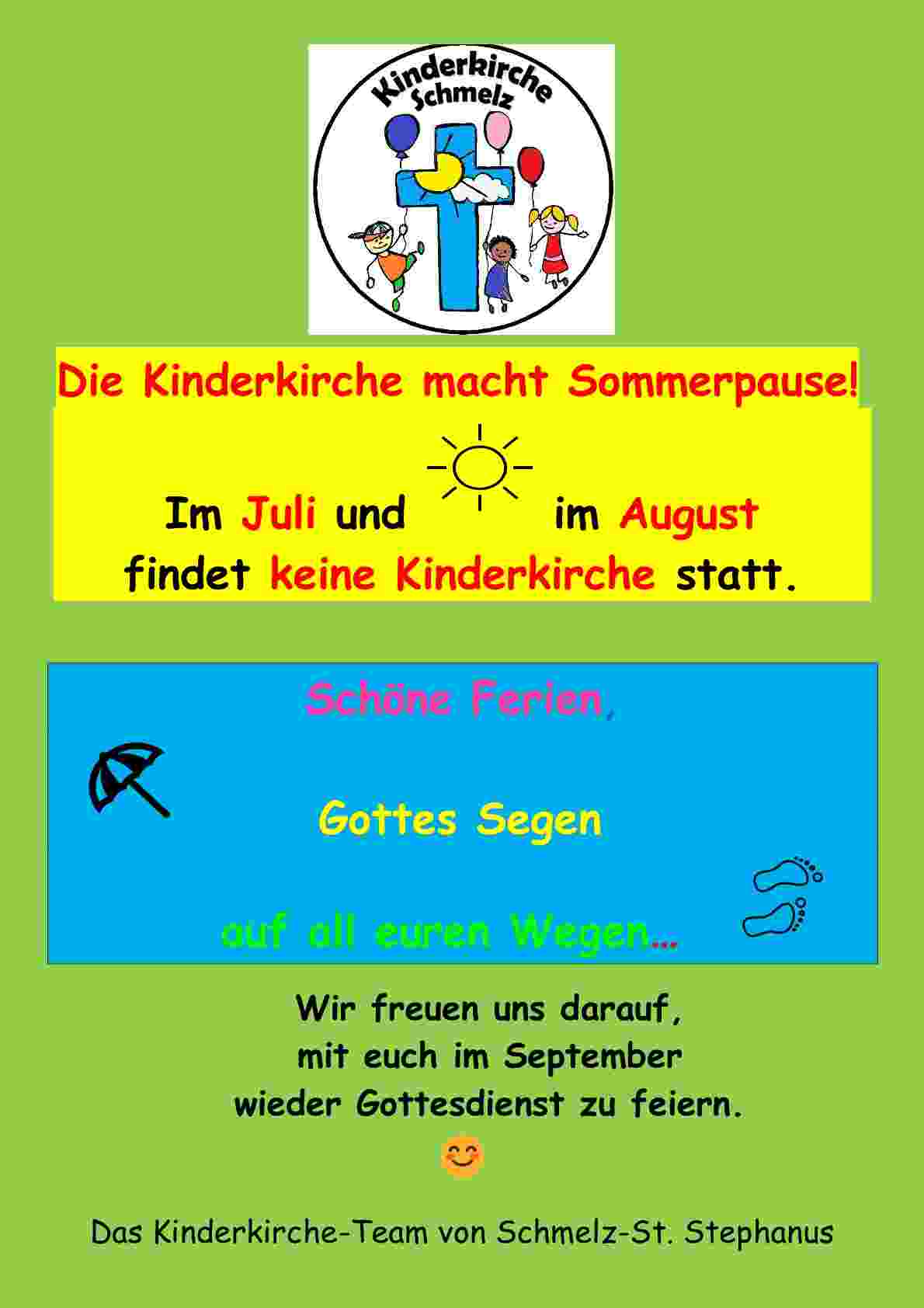 Sommerpause Kinderkirche