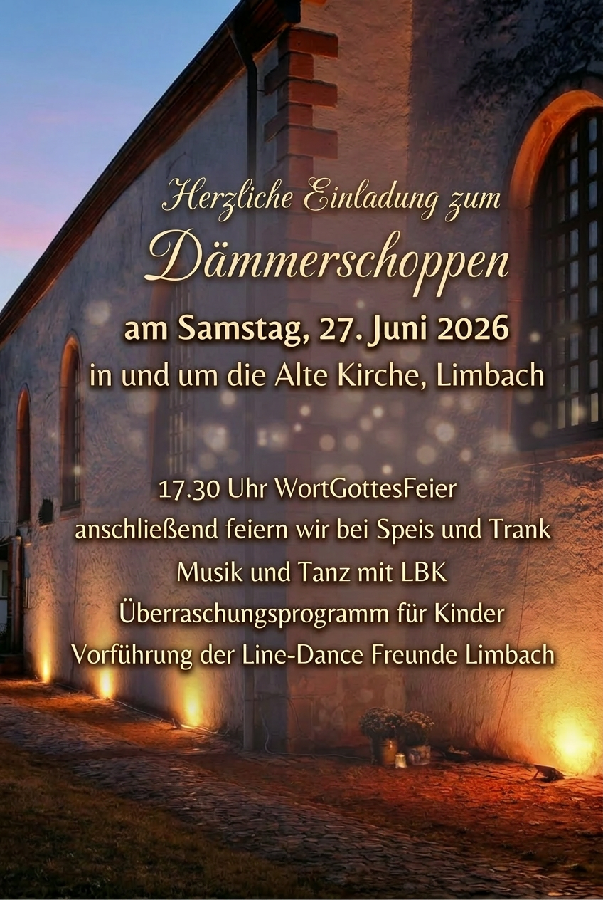 Einladung Dämmerschoppen in Limbach Alte Kirche